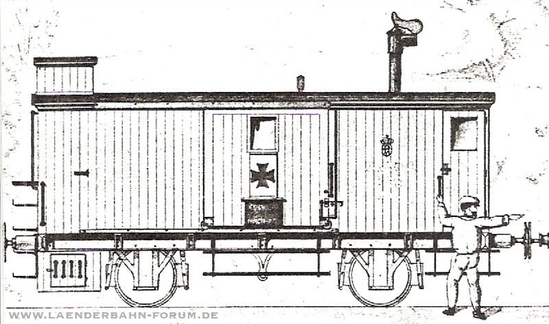 Bild Heizwagen des „K. Bayr. Spitalzuges“ (Rathgeber).