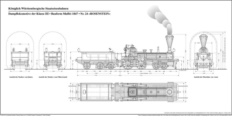 Bild KWStb Dampflokomotive der Klasse III / Maffei
